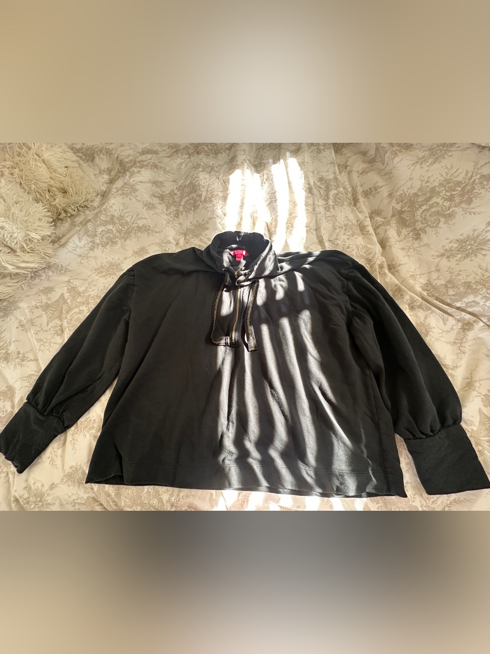 Lily Pulitzer Black Hoodie with Gold Zipper - Picture 2 of 3